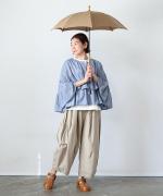 きつねのたすき/長日傘/麻無地サンドベージュ